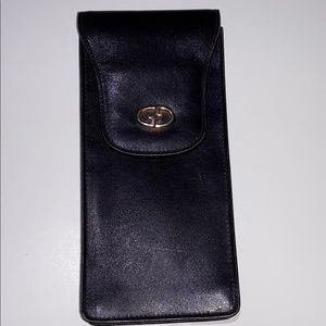 Vintage Gucci black leather eyeglass case
